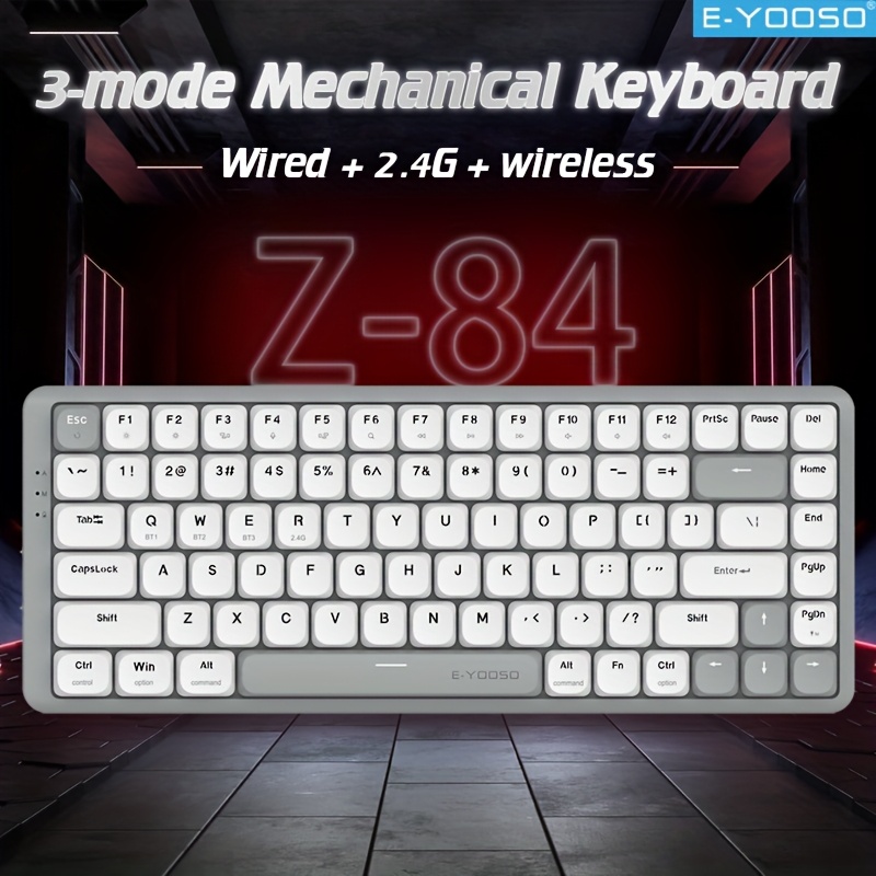 Gaming Keyboard E Yooso - E-YOOSO Üç Modlu 2.4G Kablosuz/Bluetooth/Kablolu Mekanik