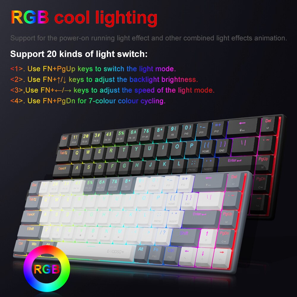 E-YOOSO A68 RGB Mini Ince USB  - Gaming Keyboard E Yooso incelemesi ve fiyatı