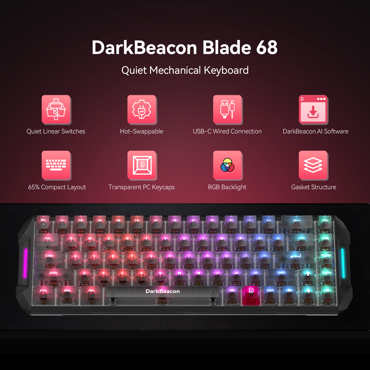 DarkBeacon Blade 68 Kablolu Se - Gaming Keyboard That Is Quiet incelemesi ve fiyatı
