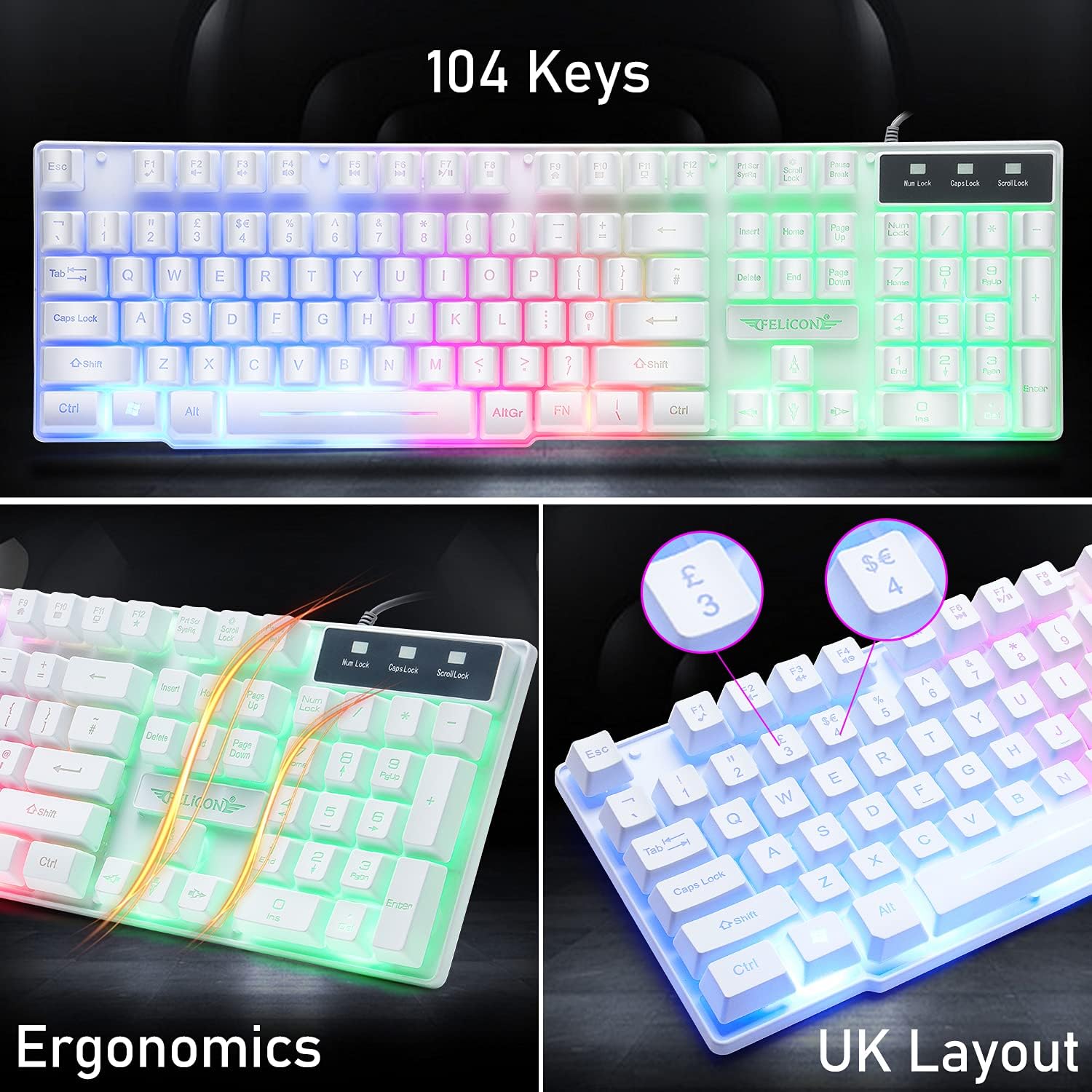 MAMBASNAKE T11 İngiltere %100  - Gaming Keyboard Mouse Combo incelemesi ve fiyatı