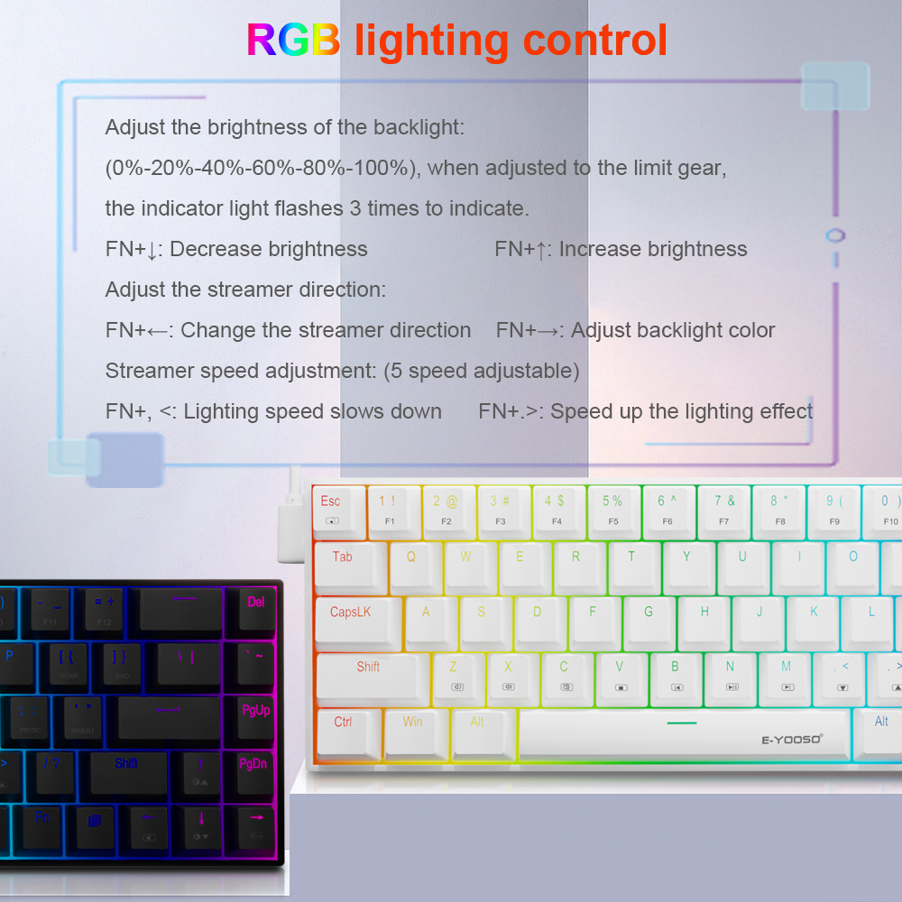 E-YOOSO Z686 RGB USB 60% Mini  - Gaming Keyboard E Yooso incelemesi ve fiyatı