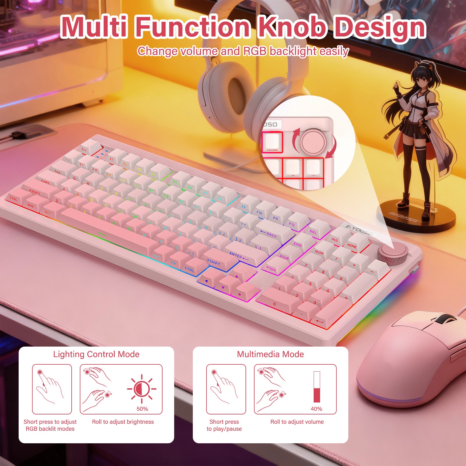 E-YOOSO 98 Tuşlu Kablolu Üç Mo - Gaming Keyboard E Yooso incelemesi ve fiyatı